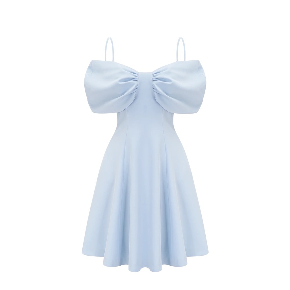 Valerie Blue Bowknot Flared Mini Dress